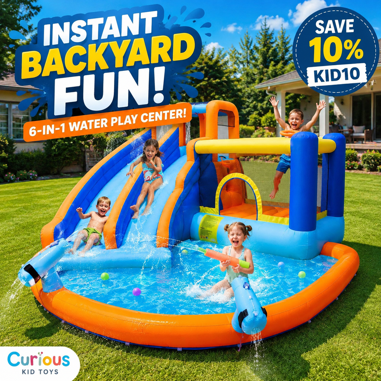 WonderSplash™ Double Slide Backyard Water Park