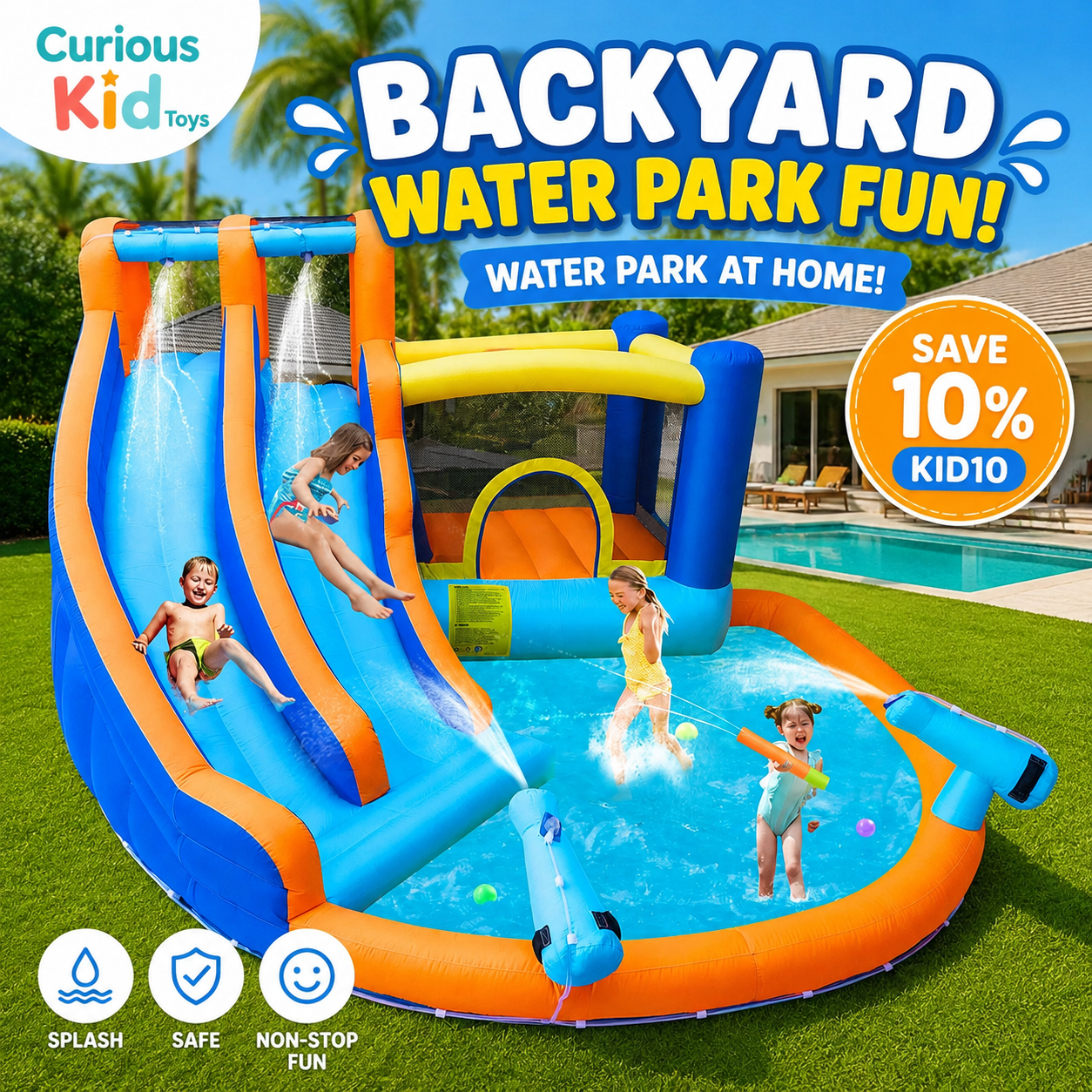 WonderSplash™ Double Slide Backyard Water Park