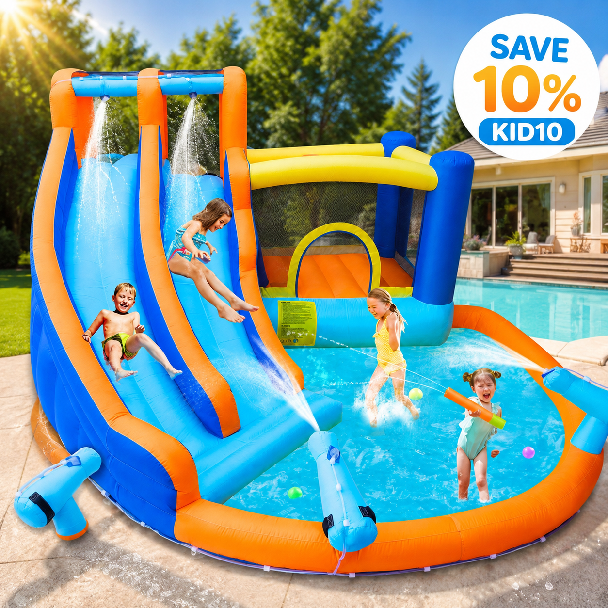 WonderSplash™ Double Slide Backyard Water Park