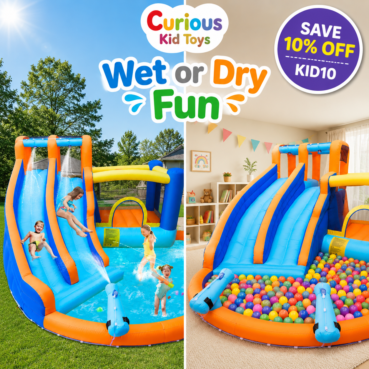 WonderSplash™ Double Slide Backyard Water Park