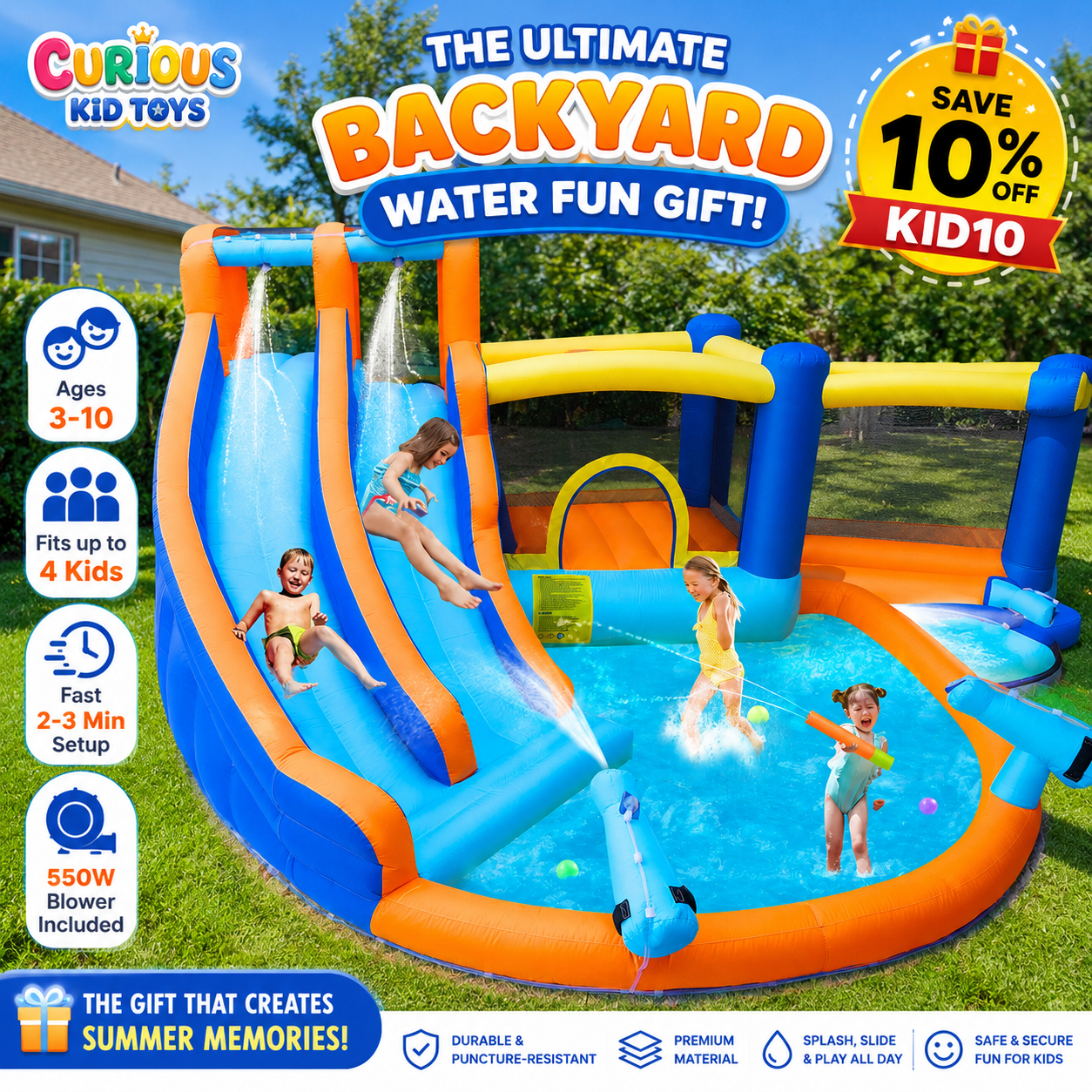 WonderSplash™ Double Slide Backyard Water Park