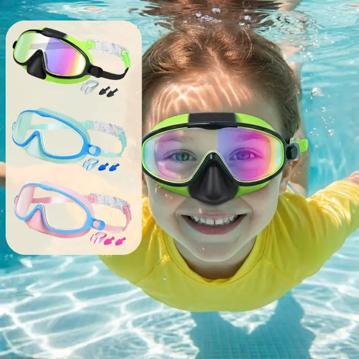 CuriousKid™ Nose Covered WideView Kid Swim Goggles