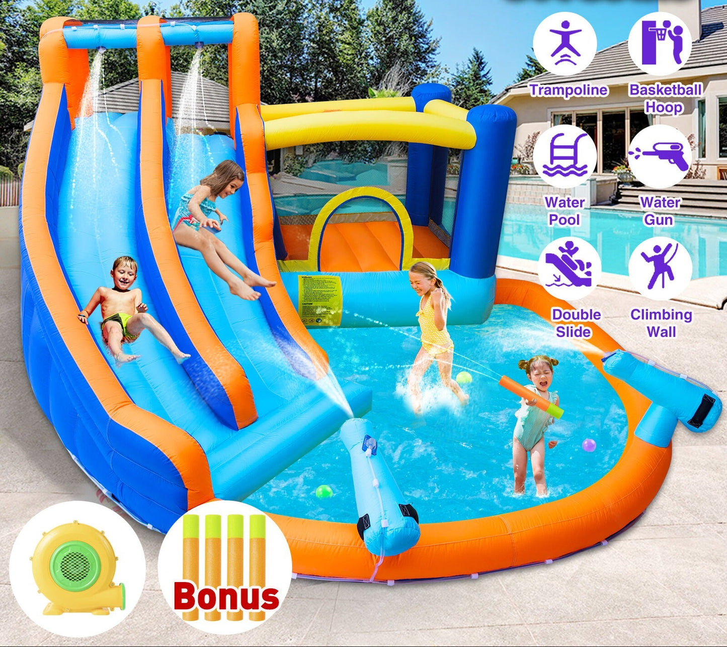 WonderSplash™ Double Slide Backyard Water Park